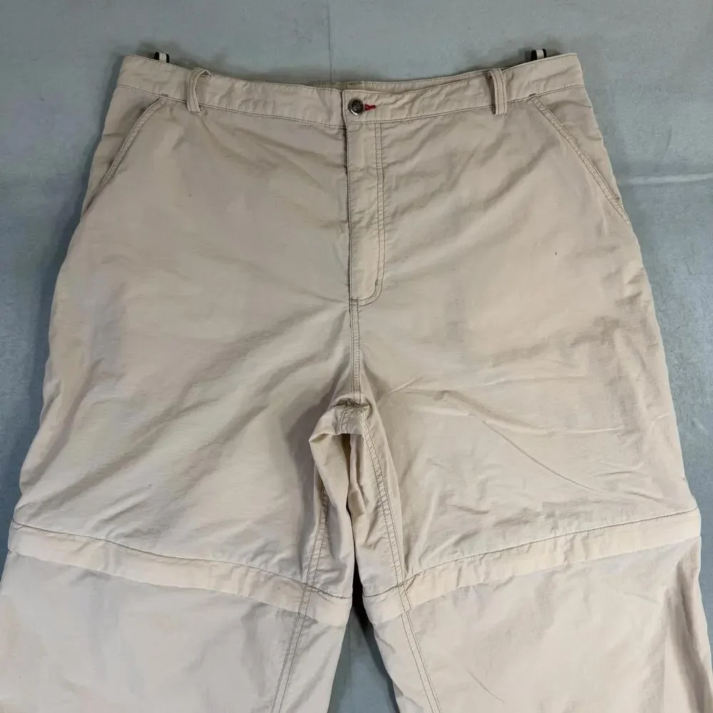 VTG The North Face Convertible Pants Mens 38 Beige Ripstop Gorpcore Hiking Y2K